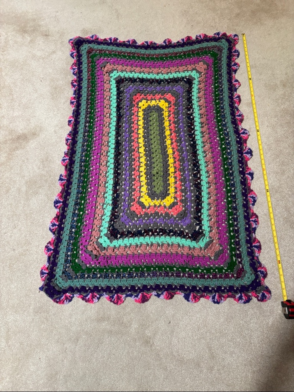 Handmade Multicolor Crochet Throw